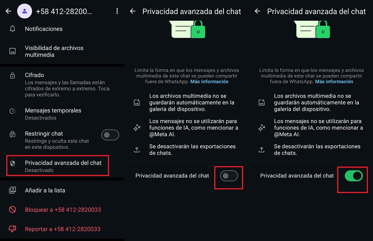 WhatsApp puede ser una amenaza para tu privacidad si no activas estas funciones 3 privacidad avanzada en chat whatsapp