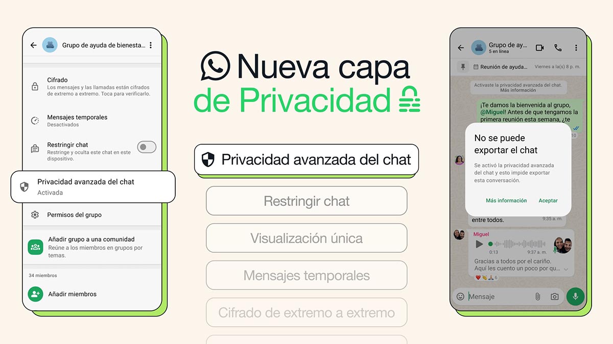 WhatsApp puede ser una amenaza para tu privacidad si no activas estas funciones 2 privacidad avanzada whatsapp