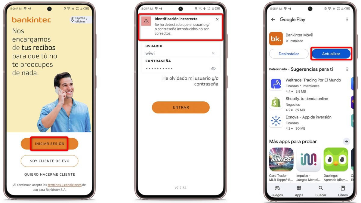Cómo solucionar los problemas más comunes de la app Bankinter Móvil si no funciona: causas y soluciones 2 Problemas más comunes de la app Bankinter Móvil - No te deja iniciar sesión en la app