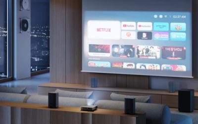 Cómo crear un sistema de cine en casa con el proyector We. BEAM y el sistema inalámbrico We. BOOST de Loewe