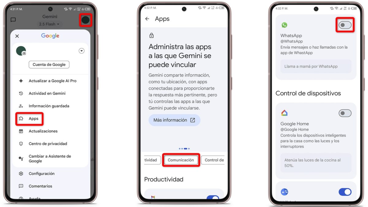 ¡Cuidado con tus secretos! haz esto para evitar que Gemini lea tus mensajes de WhatsApp 4 Cómo evitar que Gemini lea tus mensajes de WhatsApp - Forma manual