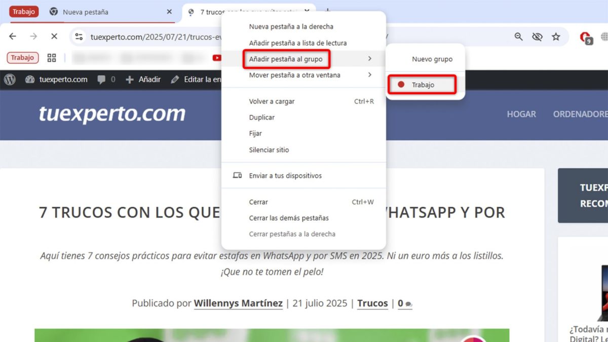 Estas son las 4 nuevas funciones de Google Chrome para ser más eficiente al trabajar y estudiar 4 Añadir pestañas al grupo en PC