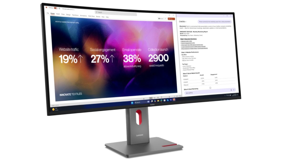 Lenovo ThinkVision P40WD-40, un monitor curvo para profesionales con resolución 5K2K