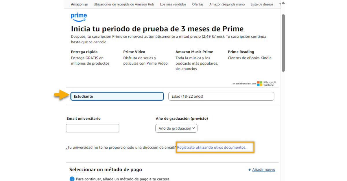 Cómo suscribirse a Amazon Prime para estudiantes en España: Requisitos y precio 3 Cómo suscribirse a Amazon Prime para estudiantes en España: Requisitos y precio 3
