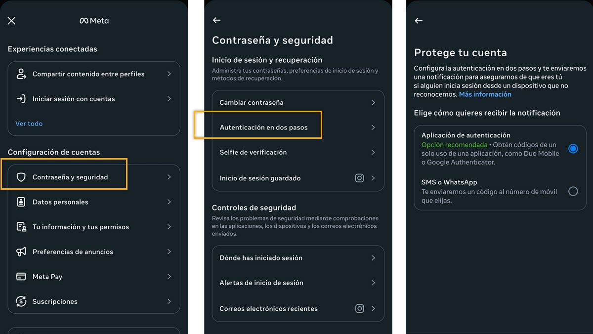 Cómo proteger tu privacidad en Instagram al máximo: Los 8 ajustes clave para que no te espíen 5 cómo activar la autenticación en dos pasos en Instagram