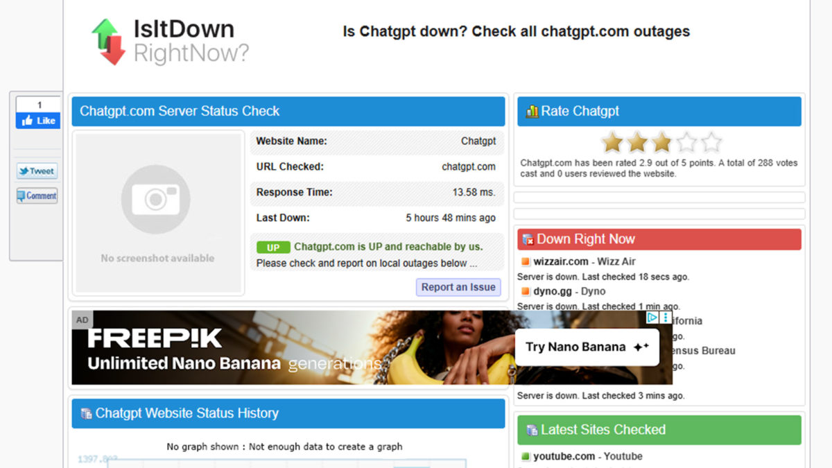 Cómo solucionar el error Too many concurrent requests en ChatGPT 5 Cómo comprobar el estado de los servidores de ChatGPT - Usa herramientas externas de monitoreo