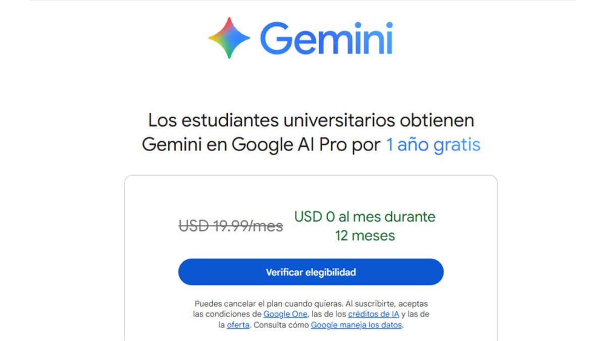 Cómo conseguir la IA de Gemini Pro para estudiantes gratis durante un año en España 2 Gemini Pro para estudiantes gratis