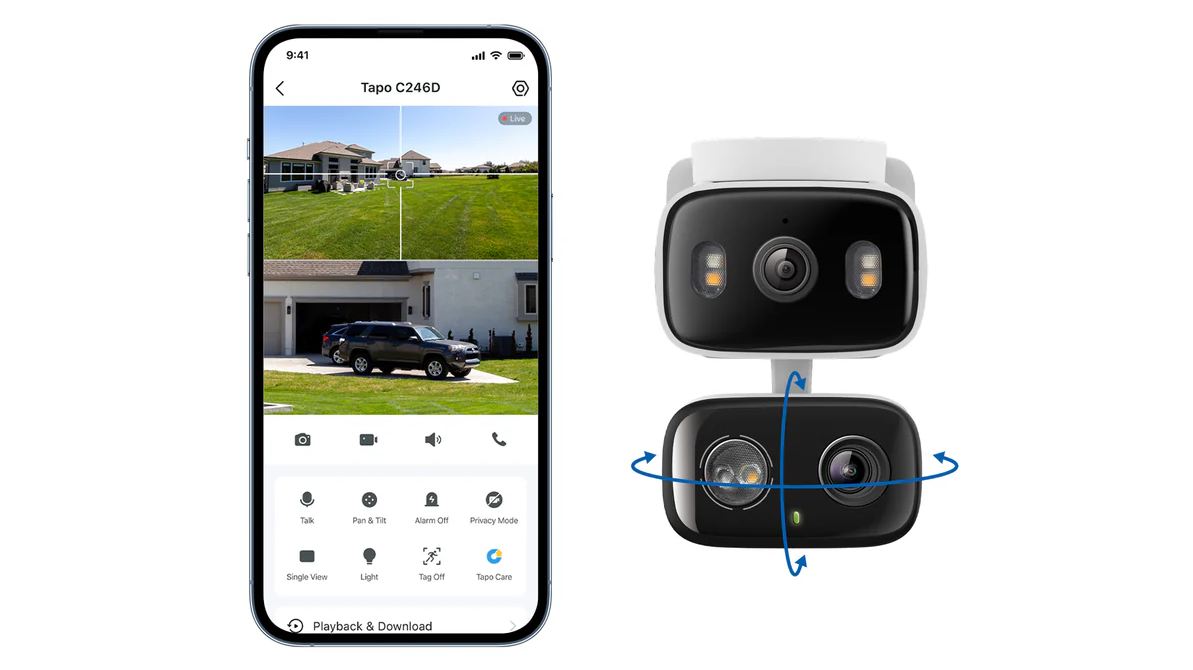 Tapo C246D, una cámara de vigilancia doble con resolución 2K y detección 360º 12 Tapo C246D, una cámara de vigilancia doble con resolución 2K y detección 360º (4)