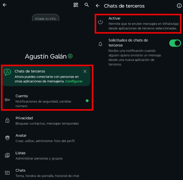 Cómo activar los chats de terceros en WhatsApp: guía paso a paso 2 Cómo activar los chats de terceros en WhatsApp, guía paso a paso 1