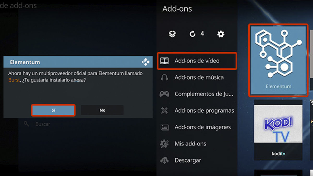 El addon Elementum de Kodi no funciona, causas y posibles soluciones 8 Ejecuta el addon desde el menú principal