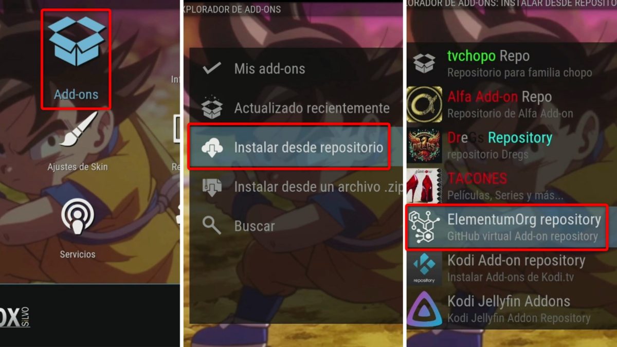 Cómo instalar la 'build' o compilación Estuary Esparta en Kodi: guía paso a paso 10 Instalar la 'build' o compilación Estuary Esparta en Kodi - Instalar Elementum