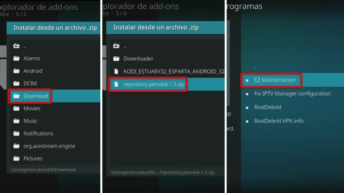 Cómo instalar la 'build' o compilación Estuary Esparta en Kodi: guía paso a paso 4 Instalar y configurar el addon EZ Maintenance