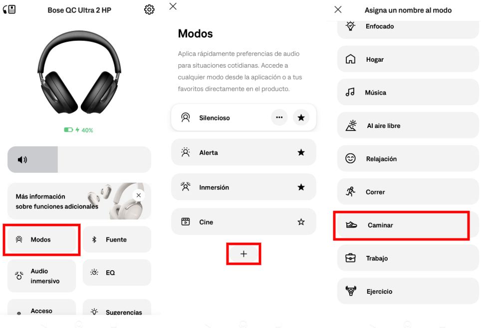 Cómo añadir nuevos modos de escucha a los Bose QuietComfort Ultra Headphones (2ª gen)