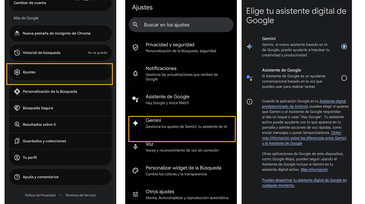 Cómo desactivar Gemini en el móvil 1