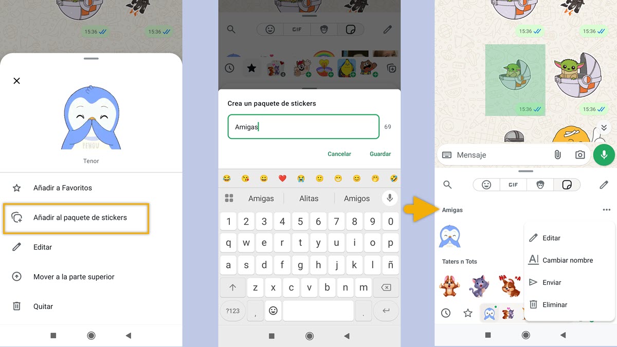 Cómo organizar y buscar stickers de WhatsApp rápidamente 3 organizar stickers en whatsapp