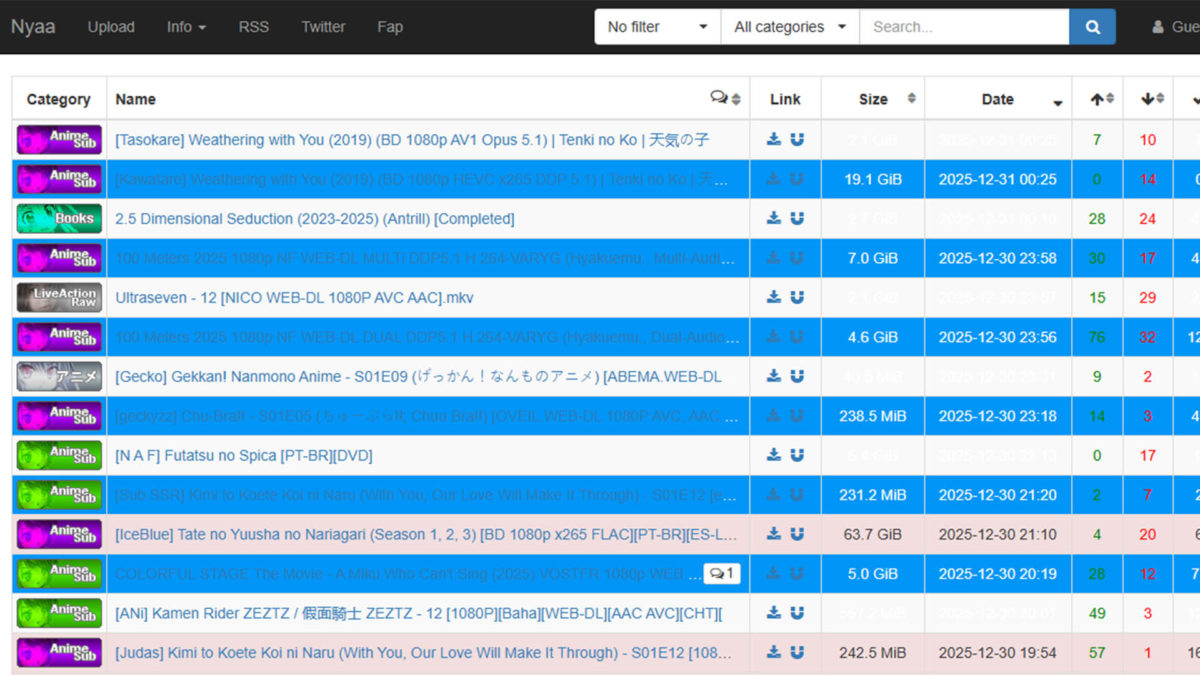 paginas para descargar torrent que funcionan en Espana en 2026-NYAA