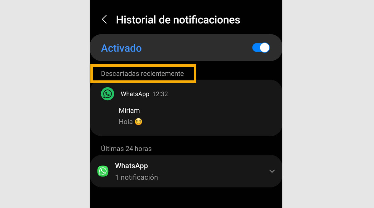 cómo ver las notificaciones borradas en WhatsApp