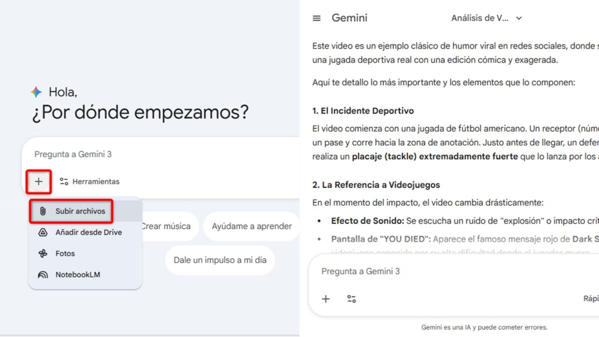 Mejores trucos de Gemini 2026-Analizar vídeos y audios (multinodal real)