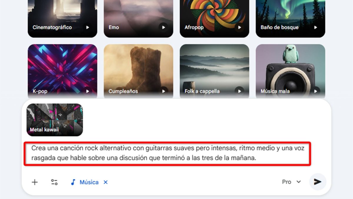 Qué es y cómo funciona Google Lyria, una herramienta de IA para crear música 4 Cómo funciona Google Lyria en Gemini-Define el estilo