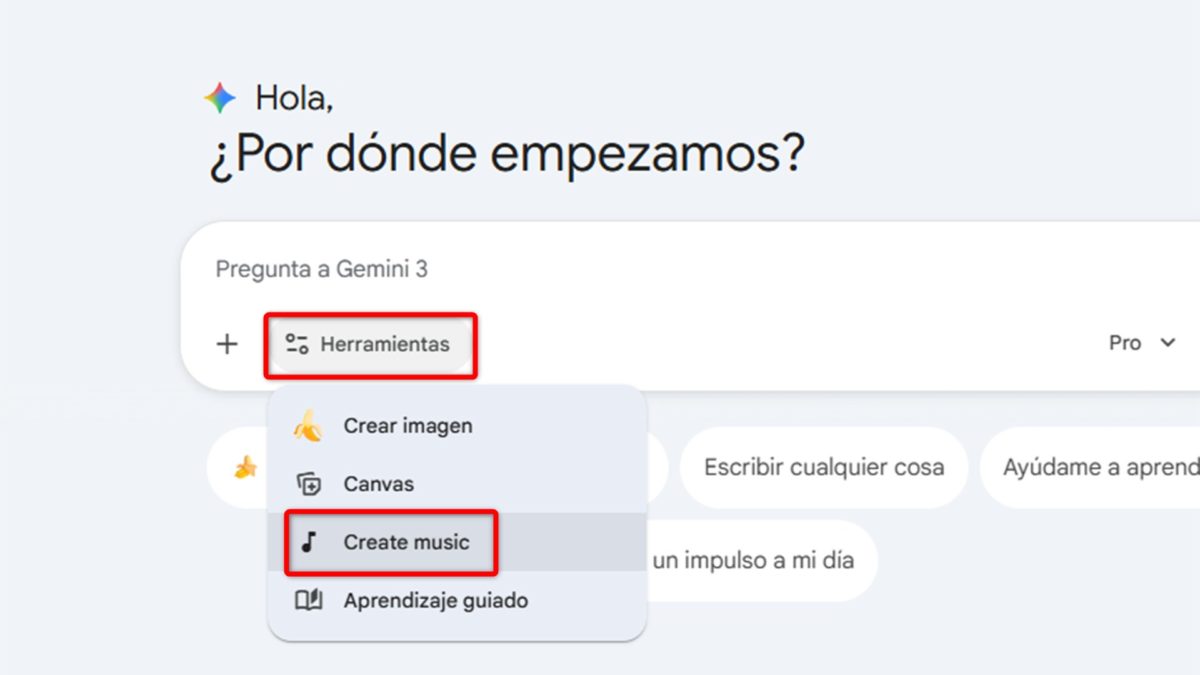 Qué es y cómo funciona Google Lyria, una herramienta de IA para crear música 3 Cómo funciona Google Lyria en Gemini-Entra en Gemini
