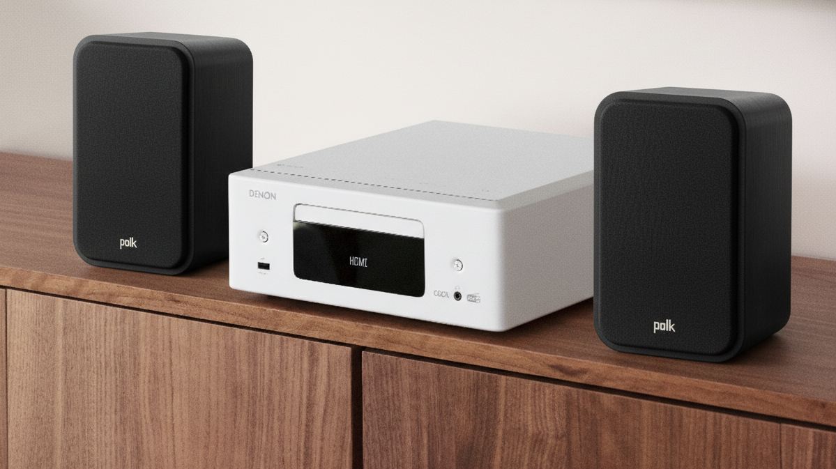Denon CEOL RCD-N12 DAB y Polk Signature S-20 ES, sistema de audio y altavoces para mejorar el audio del salón