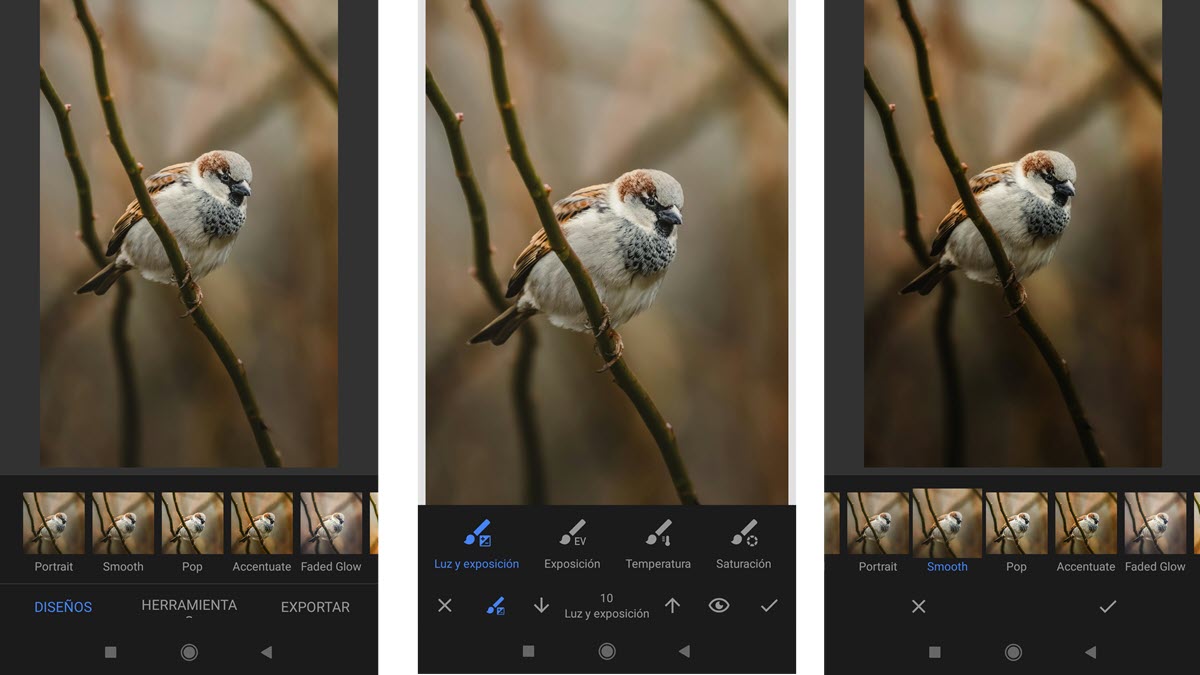 editar fotos con Snapseed