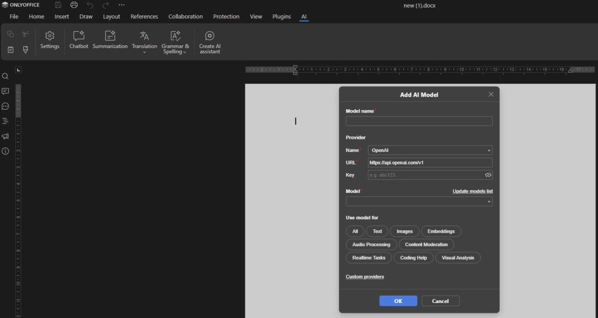 ONLYOFFICE Docs 9.3: más rápido, más seguro y con nuevas funciones inteligentes a tu gusto 8 ONLYOFFICE IA