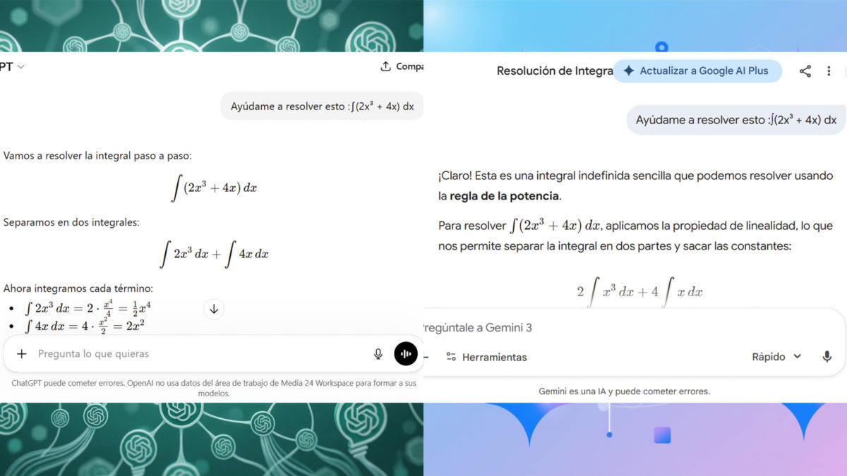 ¿Qué modelo de IA es mejor para matemáticas? Ponemos a prueba a ChatGPT y Gemini 5 CHAT GPT VS GEMINI -Cálculo más avanzado