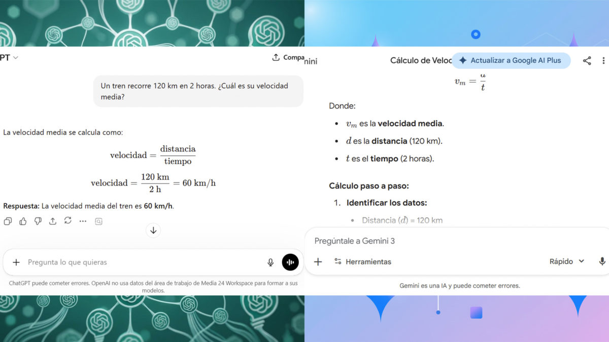 ¿Qué modelo de IA es mejor para matemáticas? Ponemos a prueba a ChatGPT y Gemini 4 CHAT GPT VS GEMINI -Problema con enunciado