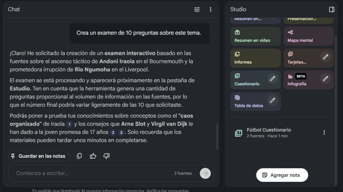 5 trucos que todo estudiante tendría que conocer sobre NotebookLM, la herramienta de IA más útil de Google 4 5 trucos que todo estudiante tendría que conocer sobre NotebookLM - exámenes de práctica con tus propios apuntes