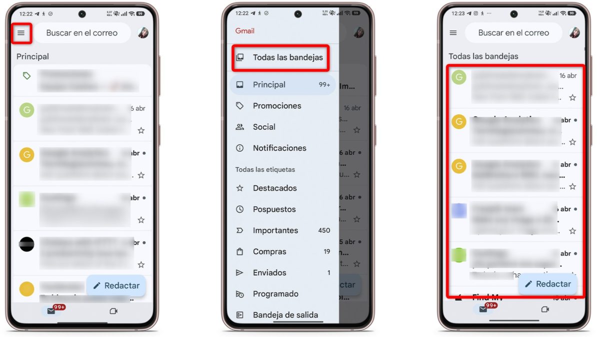 Cómo ver correos archivados en Gmail en el móvil