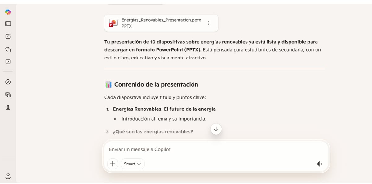 crear presentaciones con Copilot