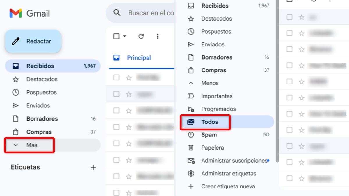 Dónde están los correos archivados en Gmail en el ordenador