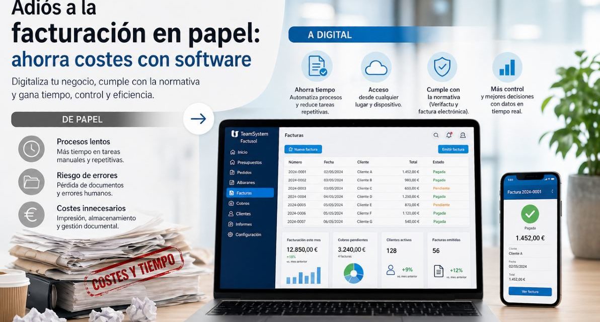 Adiós a la facturación en papel: ahorra costes con software