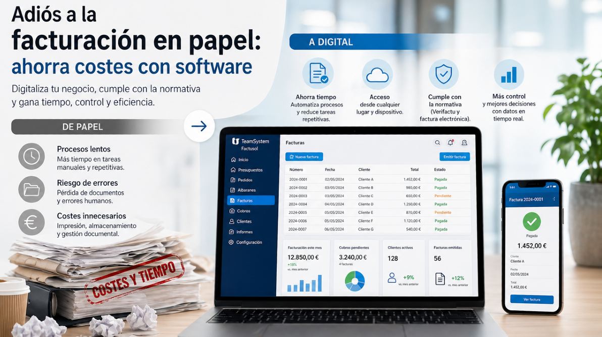 Adiós a la facturación en papel: ahorra costes con software 1 Factusol