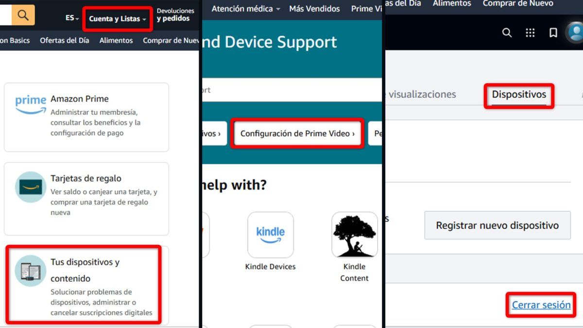 Cómo desvincular uno o varios dispositivos conectados a Prime Video de Amazon 2 Pasos para desvincular uno o varios dispositivos conectados a Prime Video de Amazon – Desde el navegador