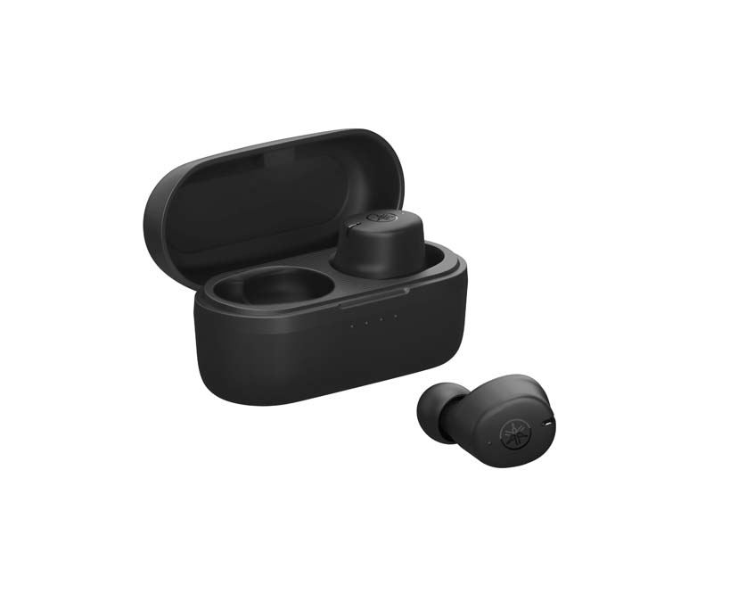 Yamaha TW-E3C, auriculares inalámbricos por menos de 75 euros con sonido limpio y llamadas claras 4 220405_E3C_BLACK_CaseOpen.eps