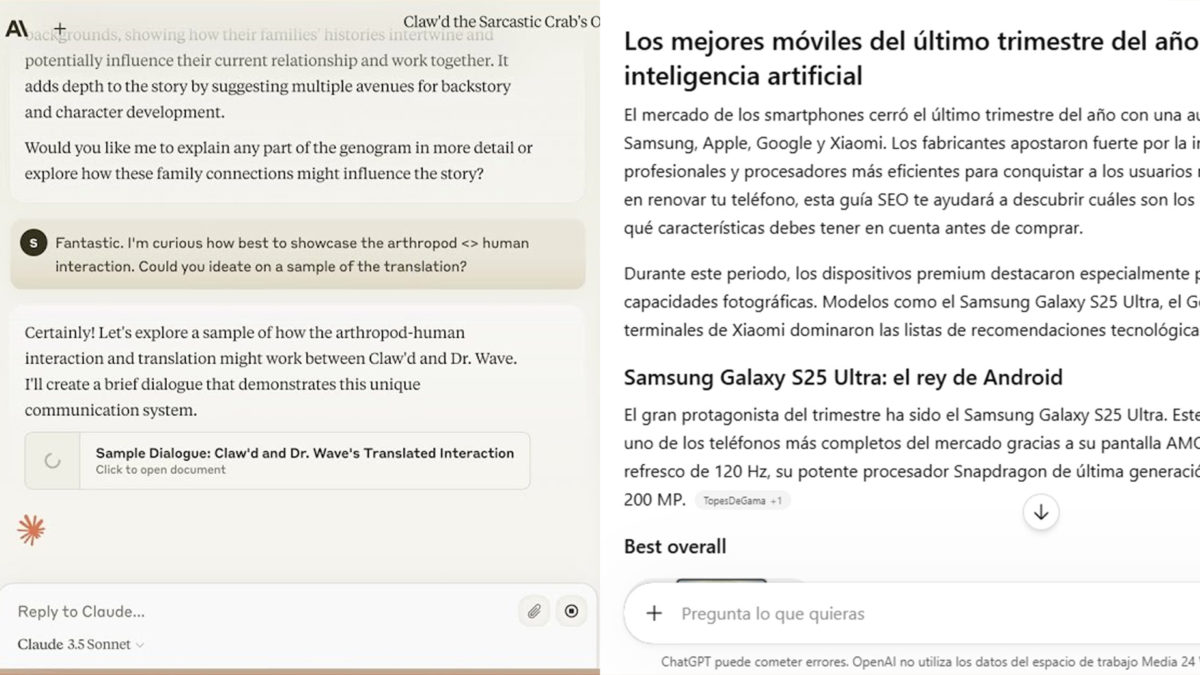Claude o ChatGPT, ¿cuál es la mejor IA del momento? 5 Claude o ChatGPT – Escritura y creación de contenido