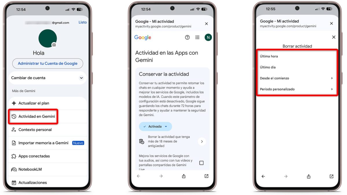 Cómo activar la nueva función de memoria de Google Gemini para que recuerde tus chats 3 Pasos para revisar o borrar la memoria en cualquier momento