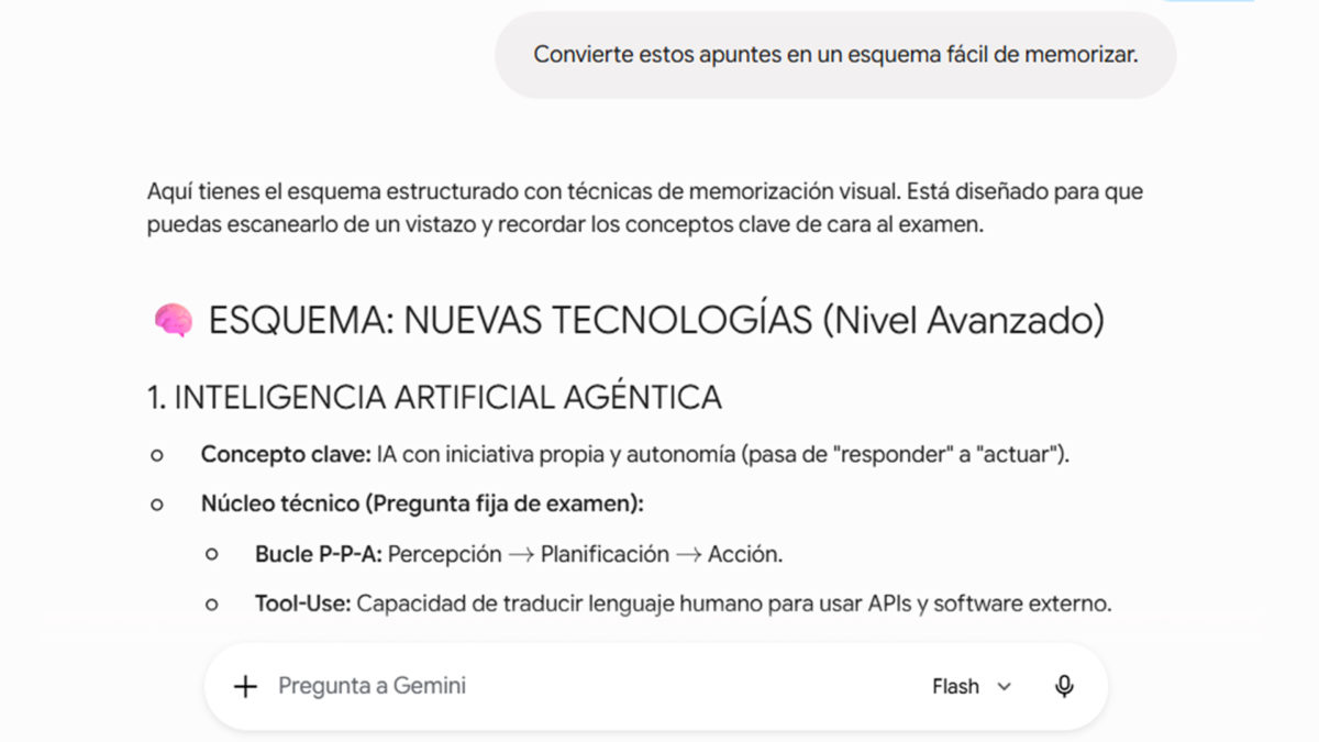 Consejos para aprovechar la IA de Gemini para estudiar - Esquemas rápidos