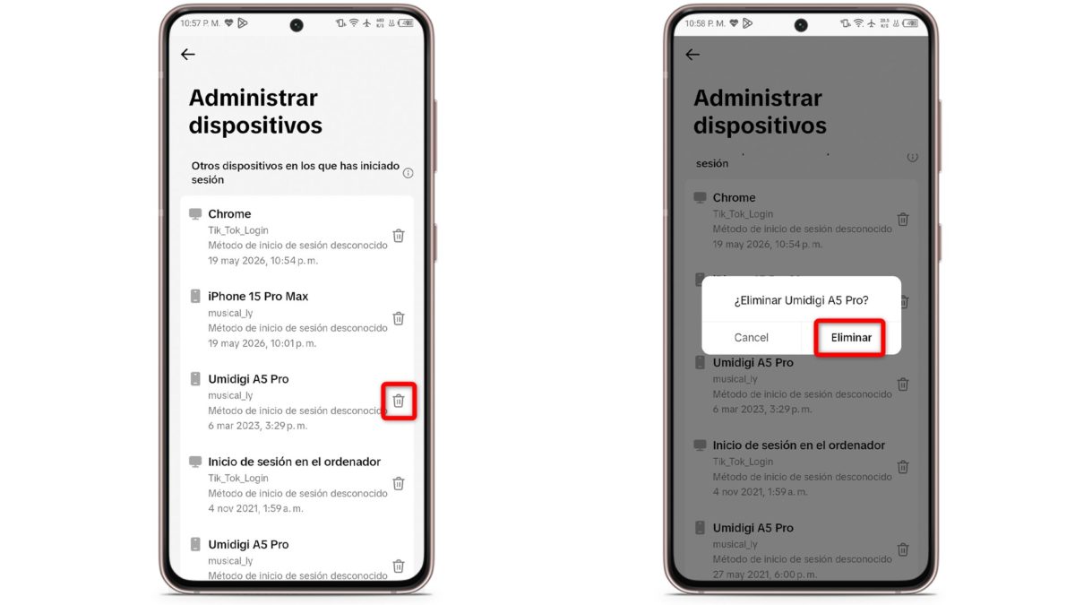 Cómo recuperar mi cuenta bloqueada de TikTok en 2026: todos los pasos a seguir 4 Desvincula los dispositivos