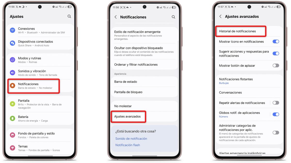 Cómo activar el historial de notificaciones en Samsung