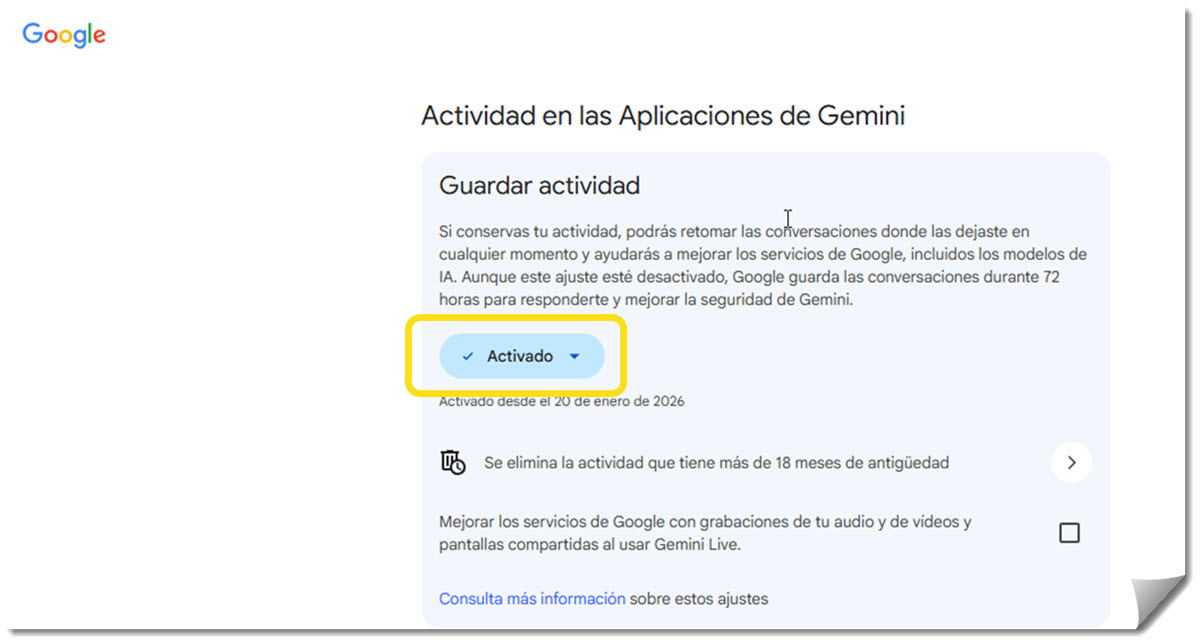 La función de memoria de Gemini no funciona: causas y posibles soluciones para la IA de Google 3 cómo activar la memoria de gemini