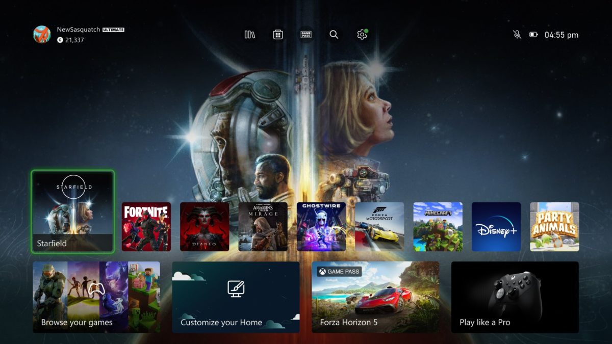 Pantalla inicio Xbox