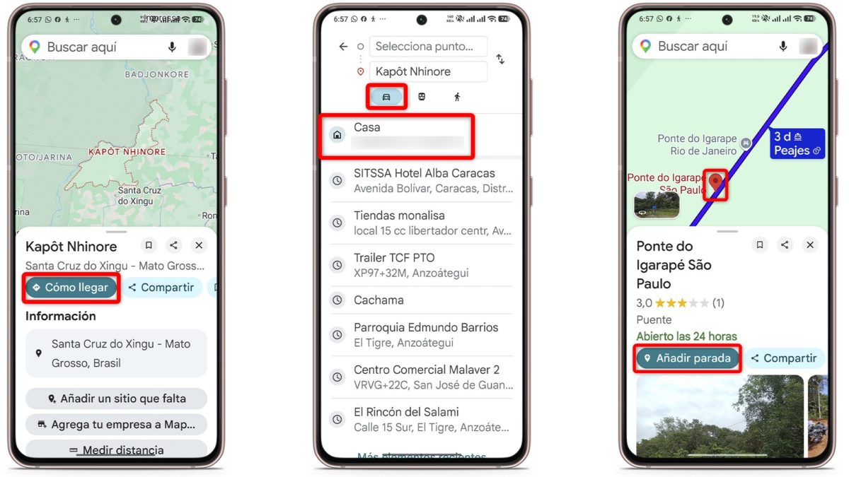 Pasos para añadir varias paradas en Google Maps