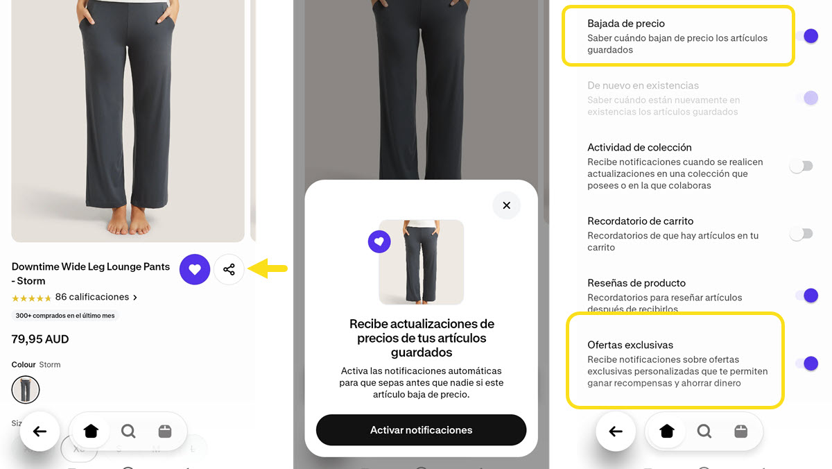 cómo conseguir ofertas de ropa en la app Shop