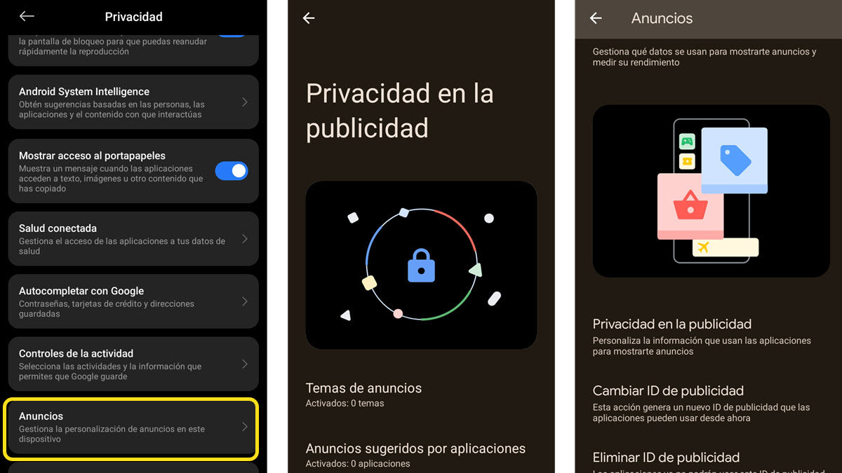 cómo limitar el seguimiento publicitario en el móvil