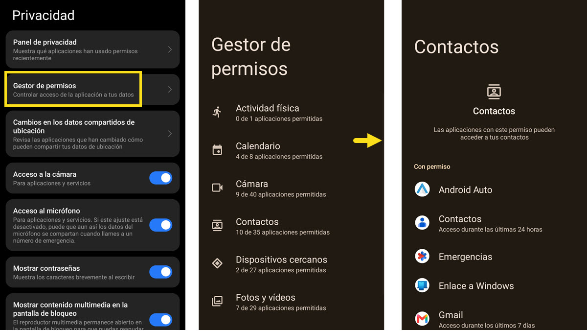 cómo revisar los permisos de las apps del móvil