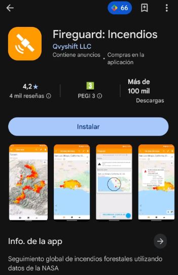 Fireguard, incendios