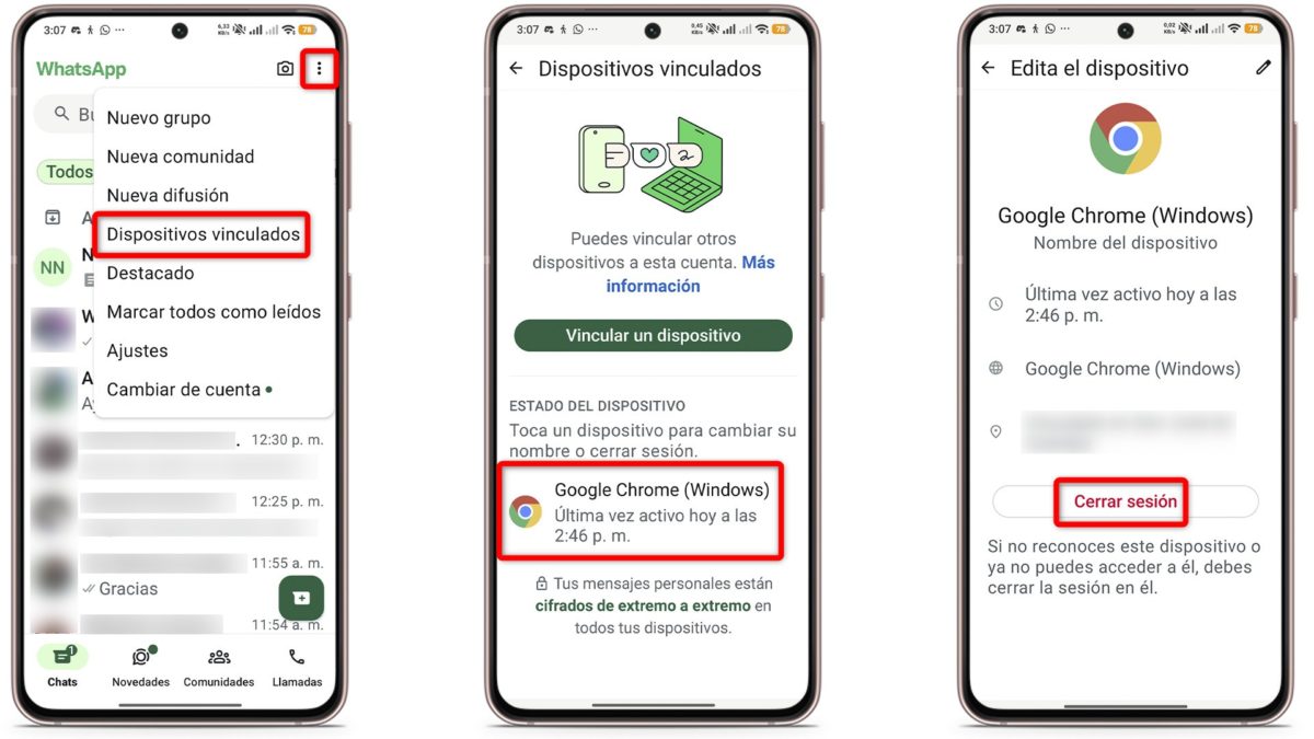 Ajustes para reforzar la privacidad de WhatsApp - Revisa los dispositivos vinculados de vez en cuando